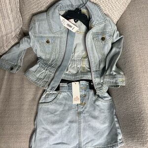 Denim 2piece skirt set